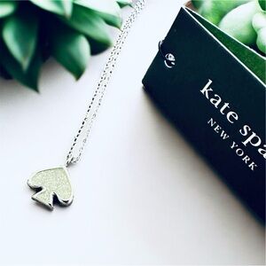 New Kate Spade Everyday Spade Pendant Necklace in Silver with Tag